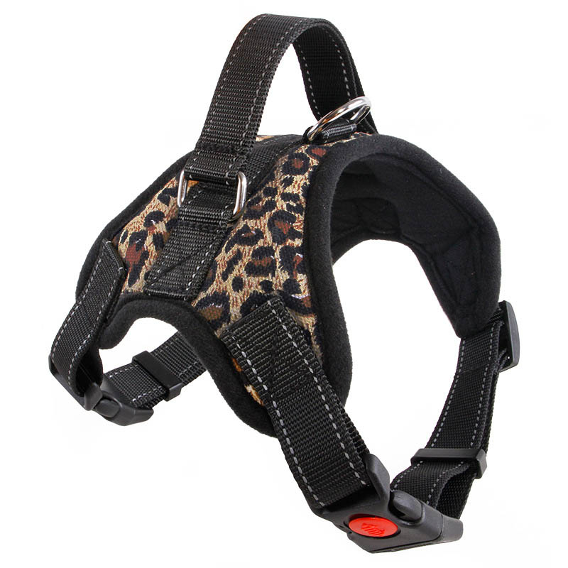 Huisdieren Hond Harnas Vest Reflecterende Tape Ademend Mesh Huisdier Honden Leash Harness Accessoires XJS789: Leopard / M