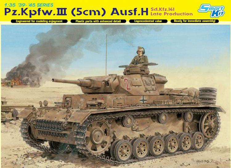 Dragon 1/35 6642 sd. kfz .141 pz. kpfw.iii  (5cm)  ausf.h, spätserien-modellbausatz