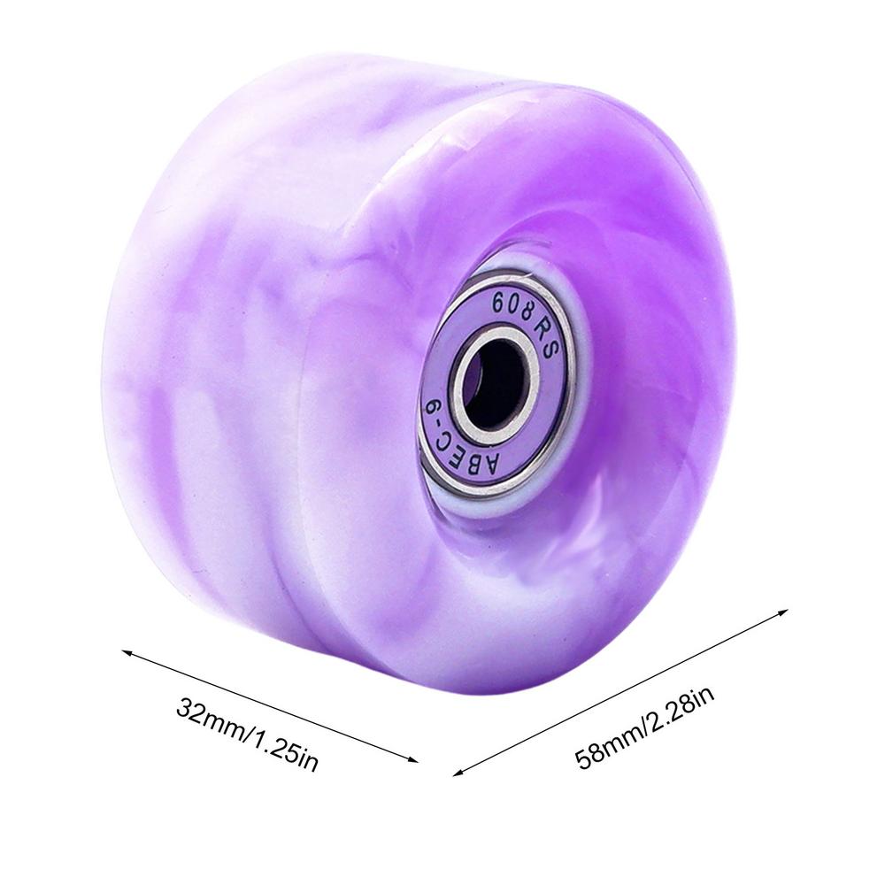 Rollschuh räder Mischfarben-Rollschuh Rad Mischfarben räder für Doppelreihen-Quad-Rollschuhe 58mm x 32mm: Lila