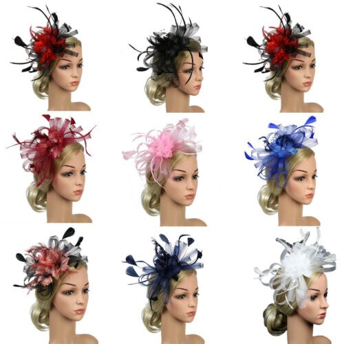 Womens Sinamay Fascinator Cocktail Party Hat Wedding Church Kentucky Derby Dress