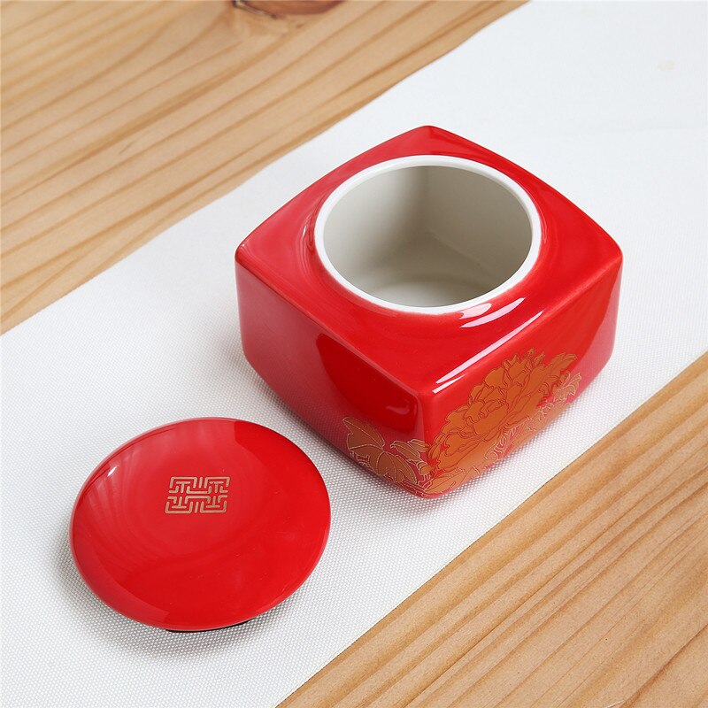 Réservoir de joint en céramique carré le pot de thé pot de sucre canette de café en poudre petit pot en porcelaine