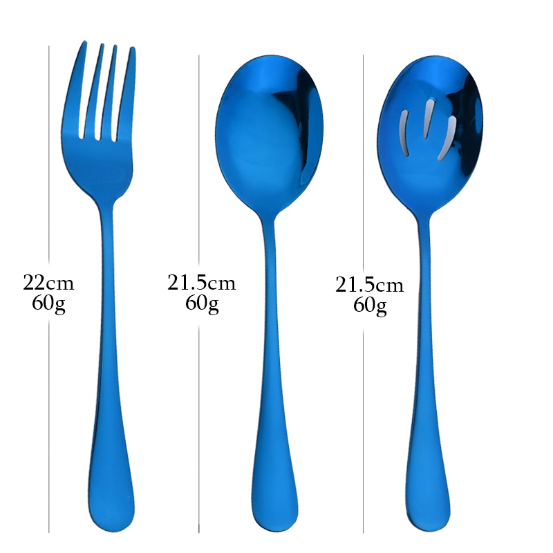 Western Stainless Steel Serving Spoon Restaurant Public Cutlery Soup Ladle Colander Fork Shovel Rainbow Distributing Spoons