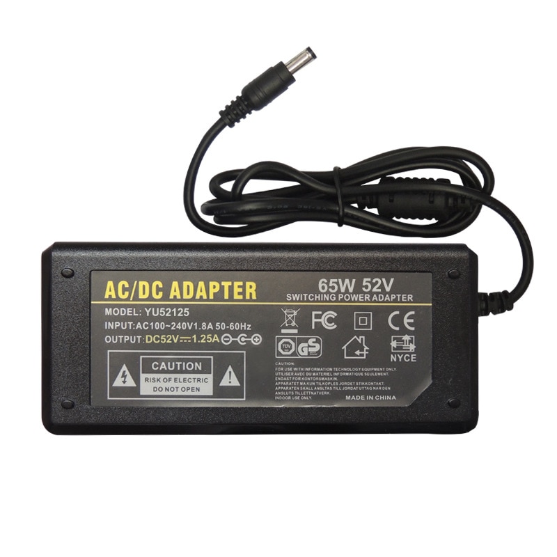 DC Power Supply 52V 1.25A 3A Adapter Charger for CCTV POE Camera