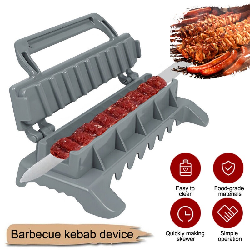 Kebab Maker BBQ Tools Meat Skewer Machine Kebab Press Maker Preparation Plastic Kabab Manual Kabob Mould Outdoor Camping Tools