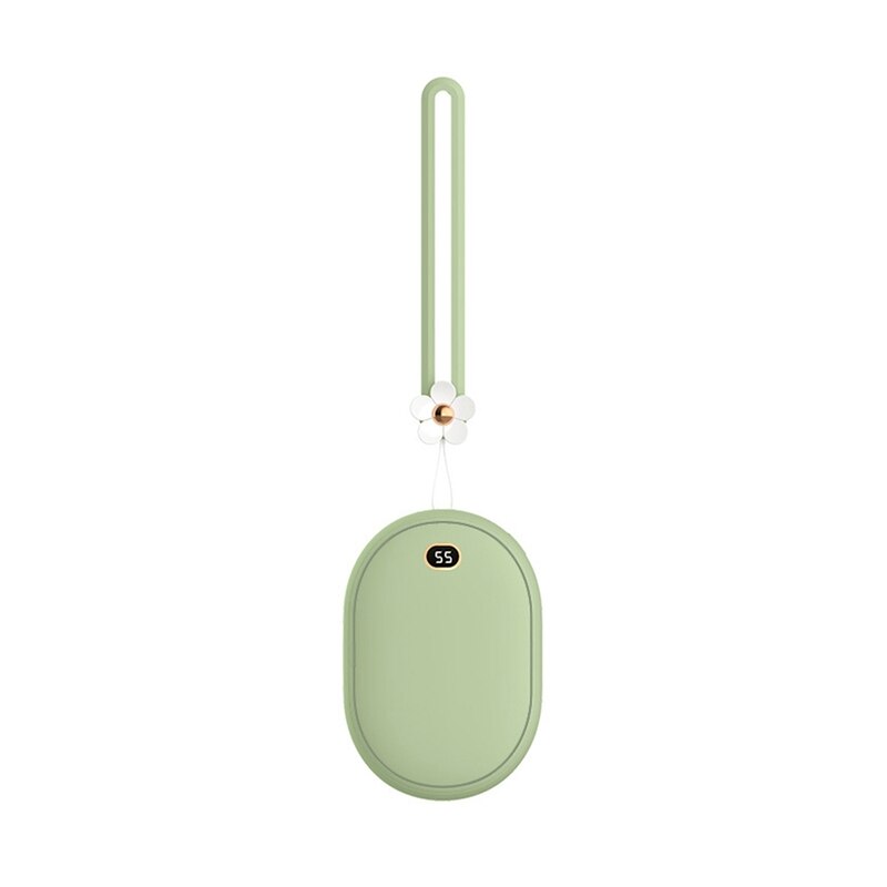 Portable USB Rechargeable Mini Heater with Temperature Display Travel Warmer Winter Hand Warmer: Green