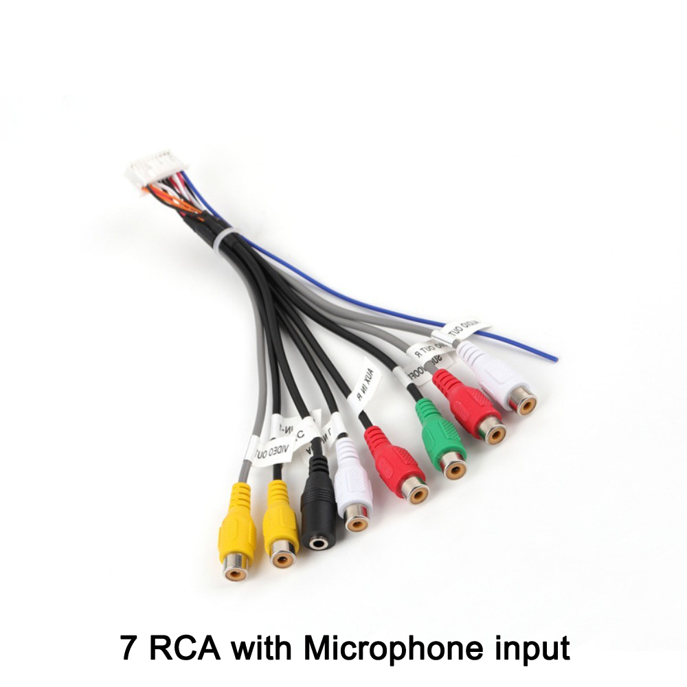 20 P enchufe Radio estéreo para coche salida RCA arnés de cables auxiliar adaptador de conector de cableado cable subwoofer ranura para tarjeta SIM 4G cable de radio para coche: Morado