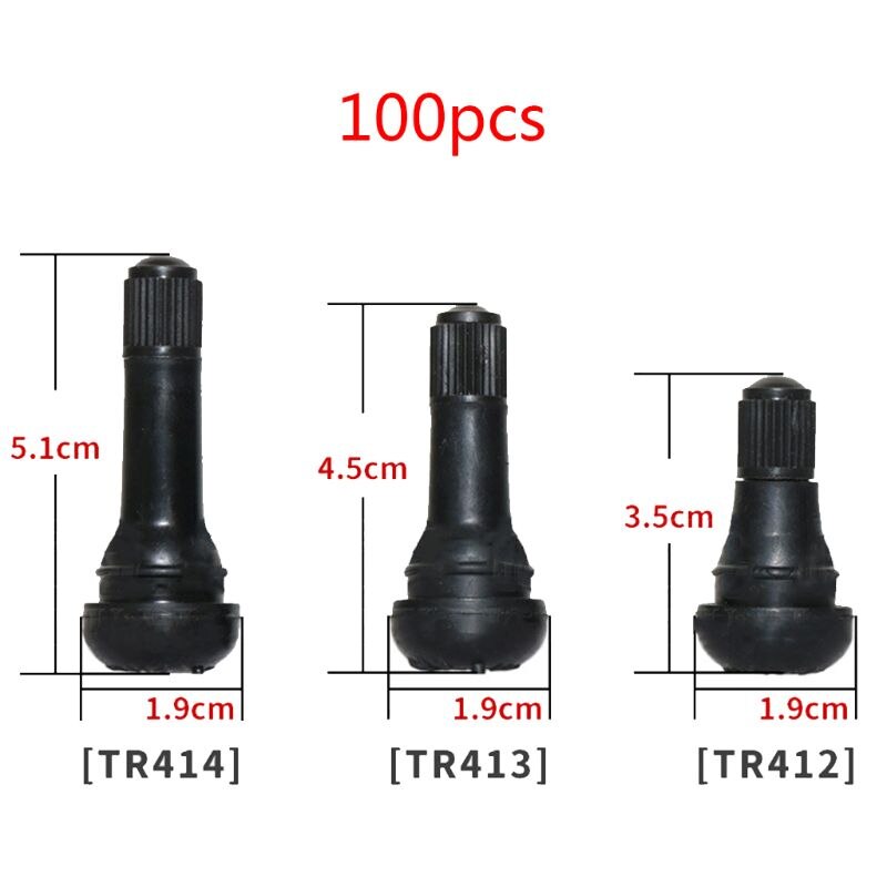 100Pcs TR414/TR413/TR412 Rubber Tire Valve Cap Vehicle Car Truck Tubeless Tyre Valve Stem Cover Zinc Alloy Rubber Tire Stem Cap