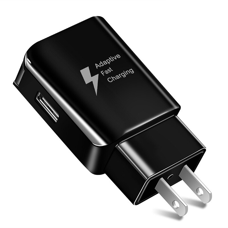 Dispositivo de carga rápida D5 para móvil, dispositivo de carga rápida Universal con USB único, cabeza de carga europea, americana y británica: charger-US-black