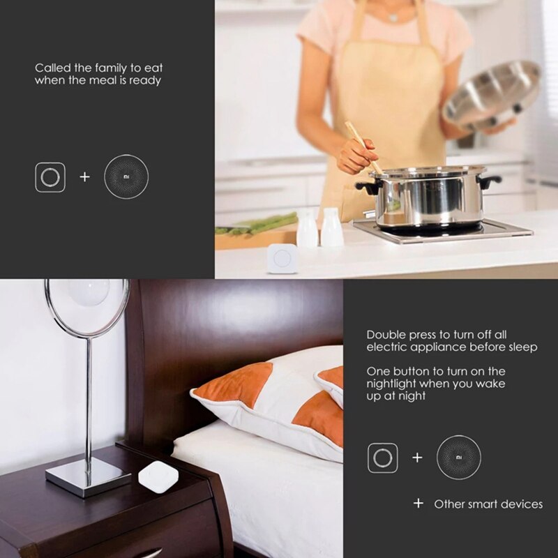Xiaomi-Sensor Aqara Zigbee, miniinterruptor inalámbrico inteligente, conexión remota, botón de Control de una tecla, seguridad del hogar, Mihome Homekit