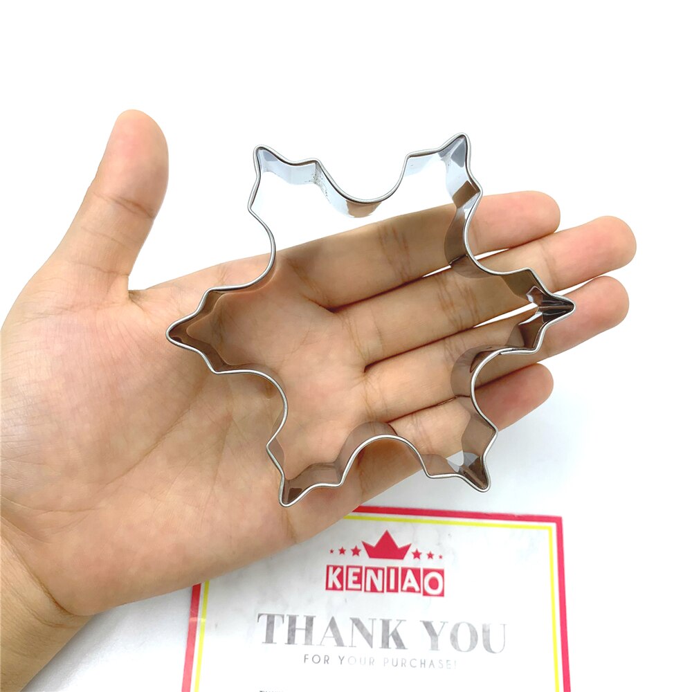 KENIAO Sneeuwvlok Cookie Cutter voor Christmas Party Biscuit/Fondant/Gebak/Sandwiches Cutter-7.8*9 cm -Rvs