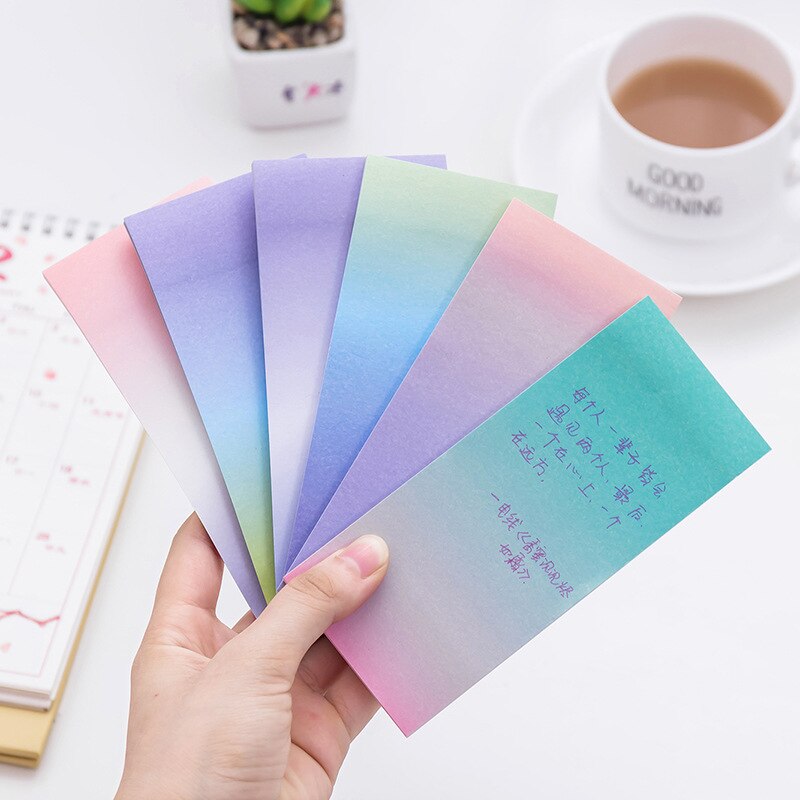 Leuke Regenboog Faded Kleur Memo Pads Interieurstickers Zelfklevende Briefpapier Memoblokjes N Keer Plakken