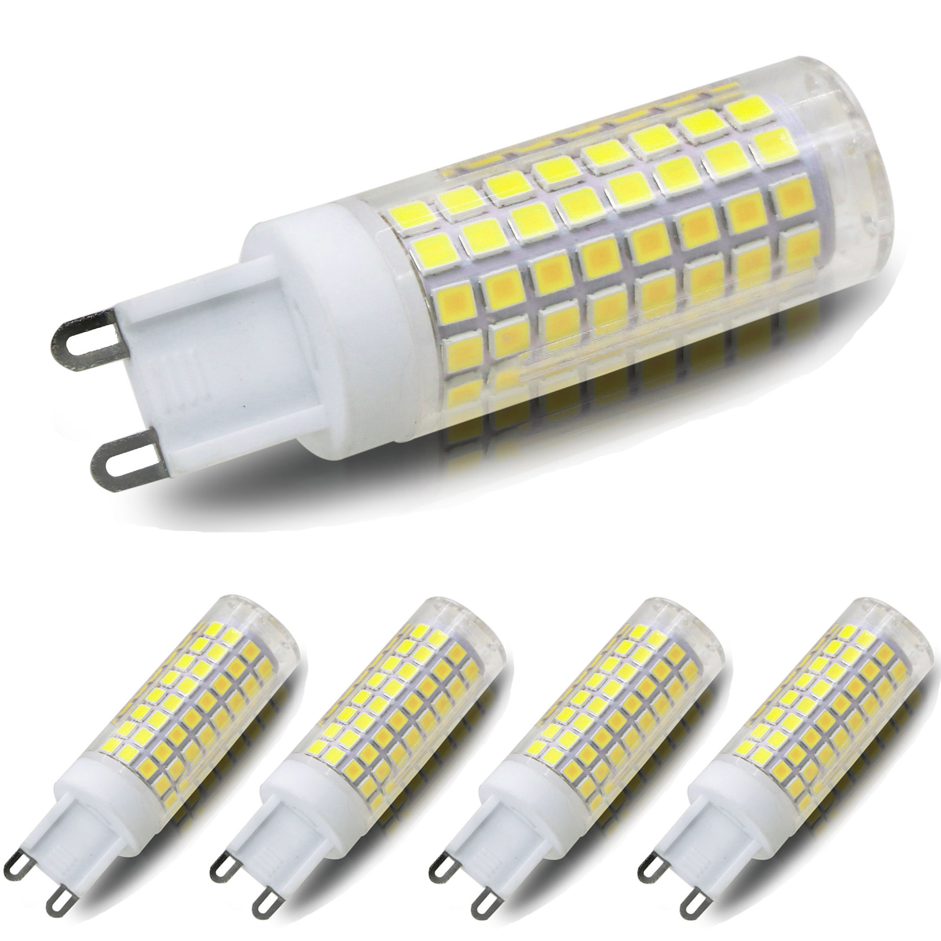 10 pezzi G9 LED 9W 15W 20W 25W 136 LED stoppino di mais in ceramica senza frequenza di sfarfallio 110-220v altezza di inserimento lampadina a led