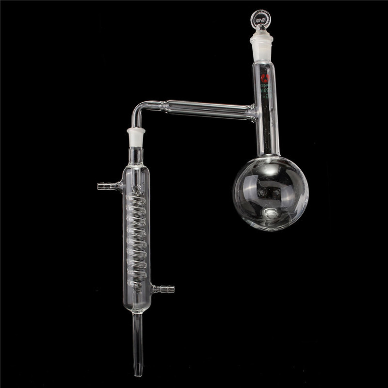 KICUTE 250ml Laboratory Chemistry Distillation Apparatus Lab Glassware Kit with 14/23 Joint