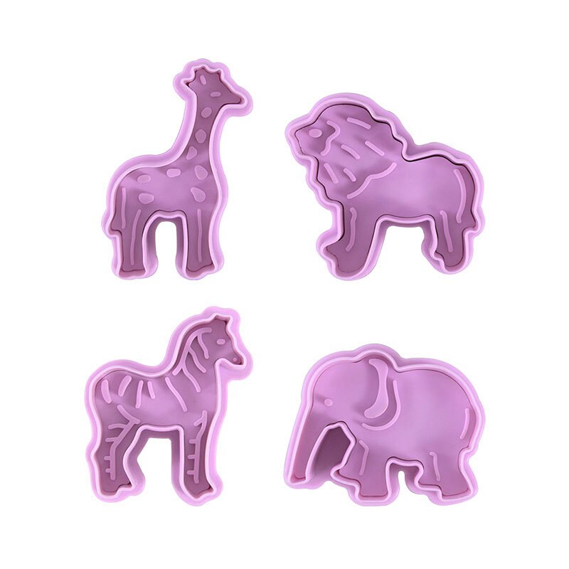 1 Set Easter Egg Rabbit Chicken Shape Cookies Cutter Plastic Fondant Biscuit Mould Cake Mold Baking Tools for Easter Decoration: 4Pcs-D02