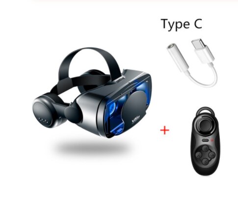 Multifunktionelt headset vr headset briller hjemme 3d spil vrg pro super bas med fjernbetjening mus og adapterkabel: Alle tre