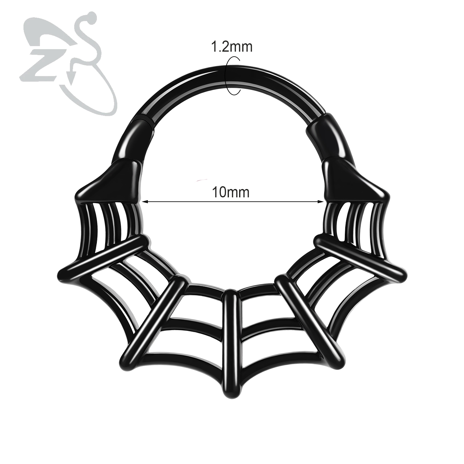 ZS 1PC serpent citrouille chauve-souris nez Piercing couleur noire Septum anneau acier inoxydable nez Clicker oreille Helix Cartilage Piercings 16G: Couleur or