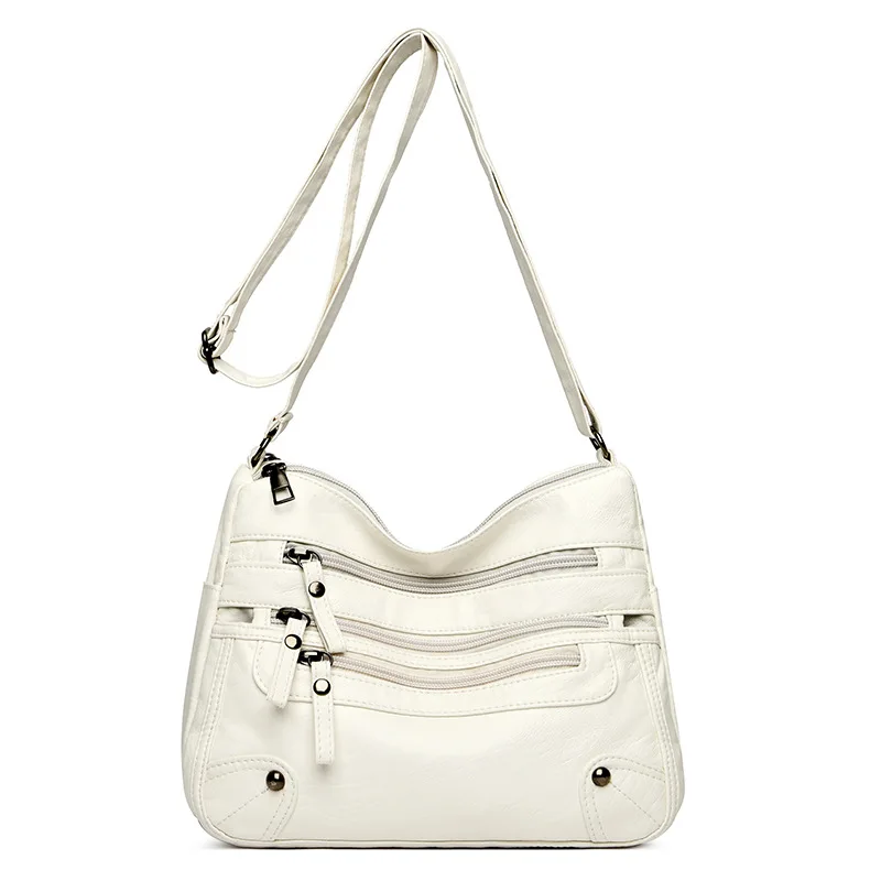 Sac à bandoulière double couche en cuir souple pour femme, coréen, grande capacité, à la et polyvalent, , commpiedmont: Beige