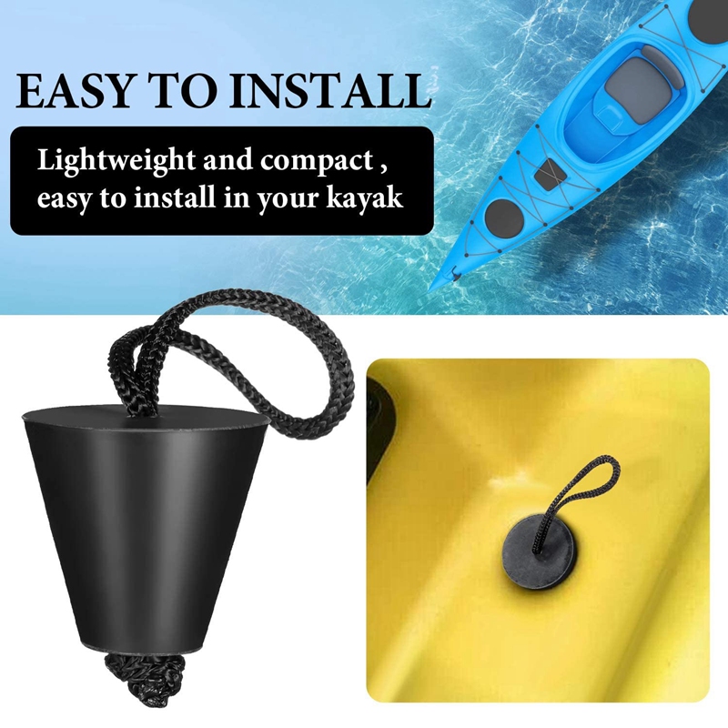 Universal Kayak Scupper Plug Kit Silicone Scupper Plugs Drain Holes Stopper Bung Fit for Kayaks Canoes 12Pcs