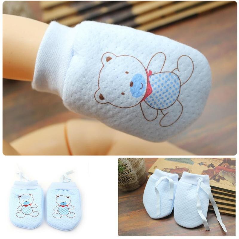 Baby Trekkoord Katoenen Handschoenen Winter 12 Maanden Pasgeboren Gezicht Warm Verstelbare Touw Anti-Kras Dikker Baby Zachte Handschoenen T9F6