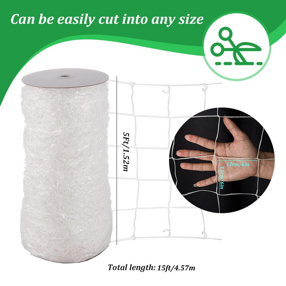 Tuinlatwerk Netting Heavy Duty Nylon Plant Gaas Voor Tuinen Gaas Tent Plant Ondersteuning Net Tuinnet Accessoires: WHITE