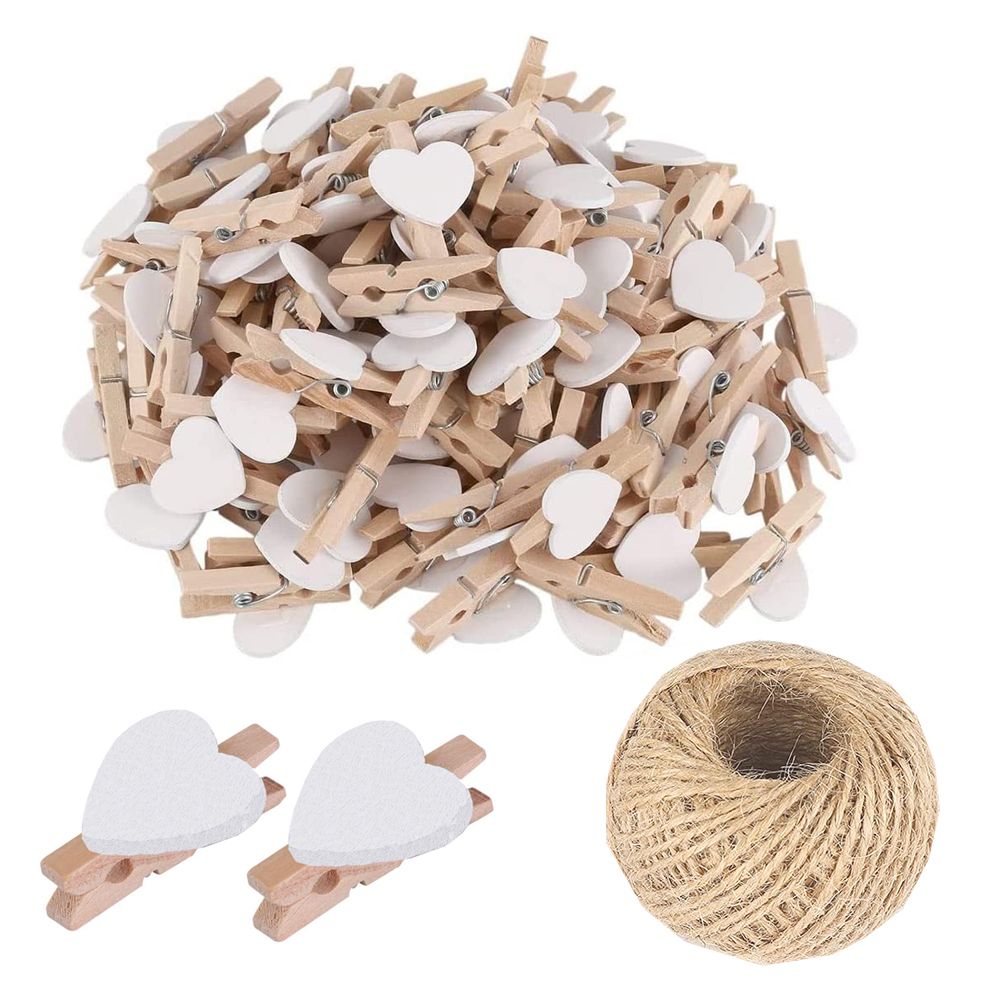 25/30mm Natuurlijke Houten Gekleurde Foto Mini Clips Memo Papier Peg Wasknijper DIY Briefpapier Kerst Bruiloft Home decor