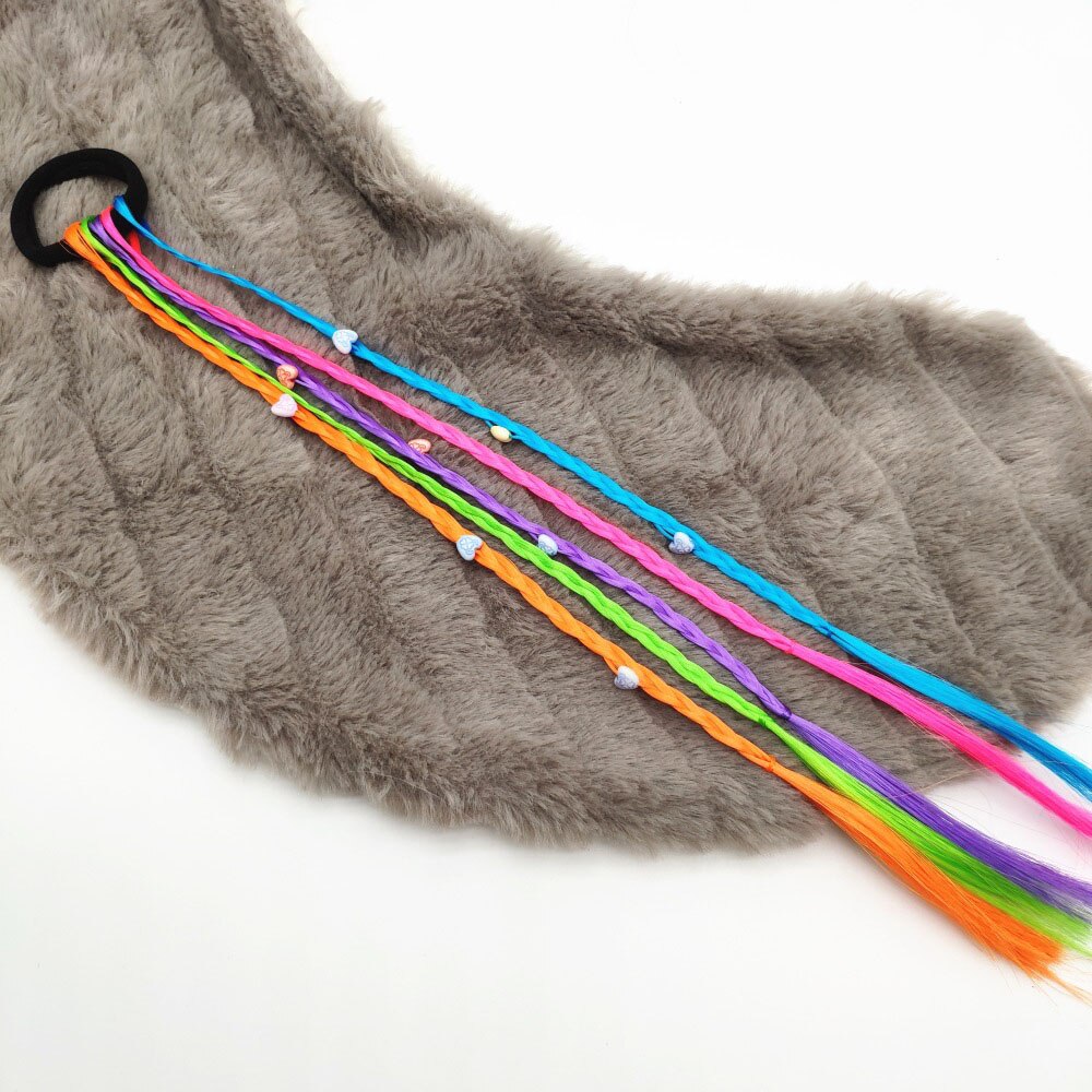 1pc børn paryk fletninger multi-farve mini klip børn elastikker hårbånd pige søde hår tilbehør koreansk stil hår reb: 10