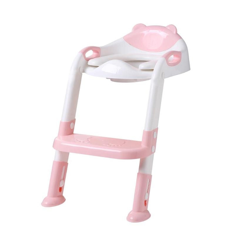 Vouwen Kinderpotje Zuigeling Kids Wc Training Seat Met Veilig Verstelbare Ladder Hoogte Draagbare Urinoir Potje Toilet Seat voor Kid: G1 With Cushion