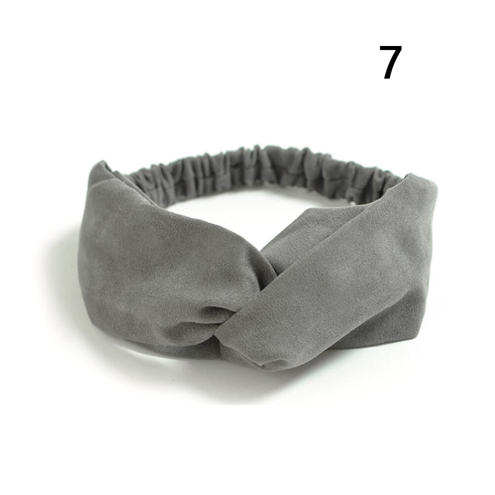 Suede Twist Tulband Vrouwen Haarband Bows Elastische Hoofddoek Sport Haarbanden Head Band Knoop Hoofdband Voor Meisjes Hoofddeksels Headwrap: 7
