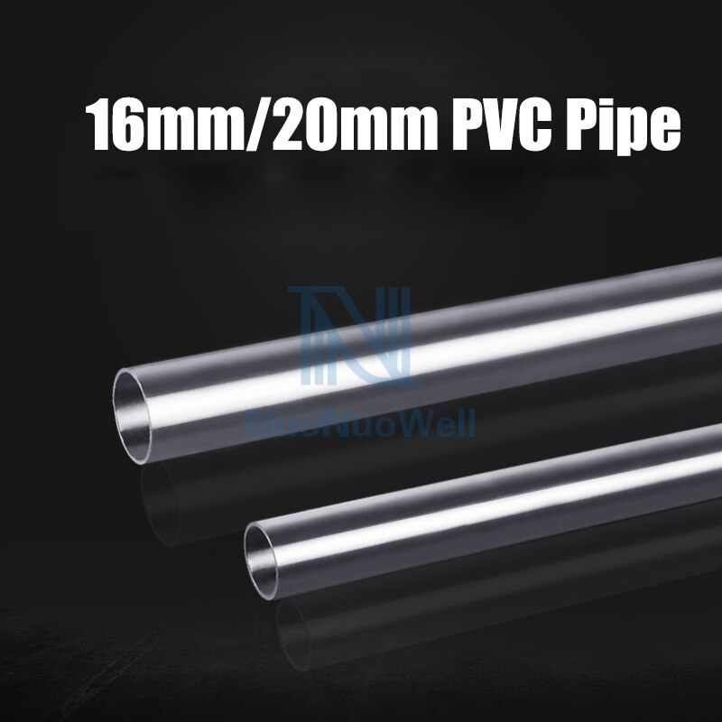 NuoNuoWell Out Dia. 16/20mm Transparent Pipe 1mm Thick PVC Hard Pipe Aquarium DIY Fittings 50cm x10pcs