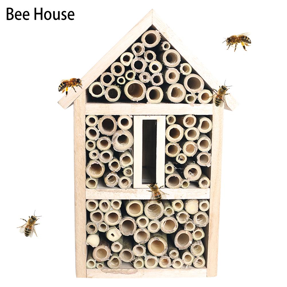Bamboo Bee Hive Beekeeping Insect Bee House Wood Bug Room Hotel Shelter Garden Decoration Bee Nests Box Beekeeping Tool