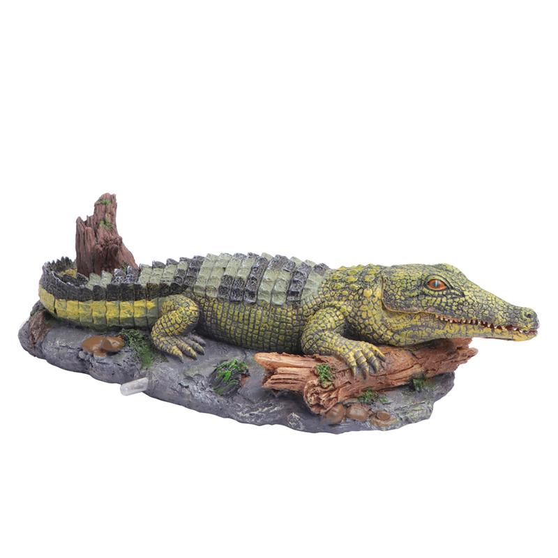 Aquarium zuurstofpomp hars krokodil decoratie voor aquarium vissenkom krokodil vorm zuurstofpomp landschap luchtbel ornament