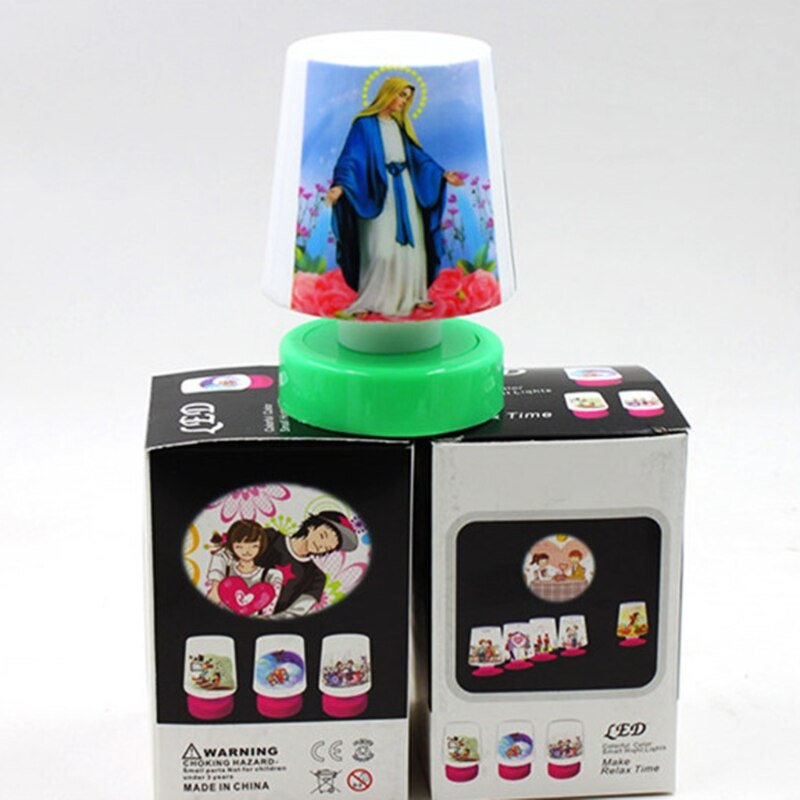 Weihnachten Krippe Drucken Mini Nachtlicht Batterie angetrieben Jesus Christus Christian Nacht Schreibtisch LED Lampe Kirche Dekor