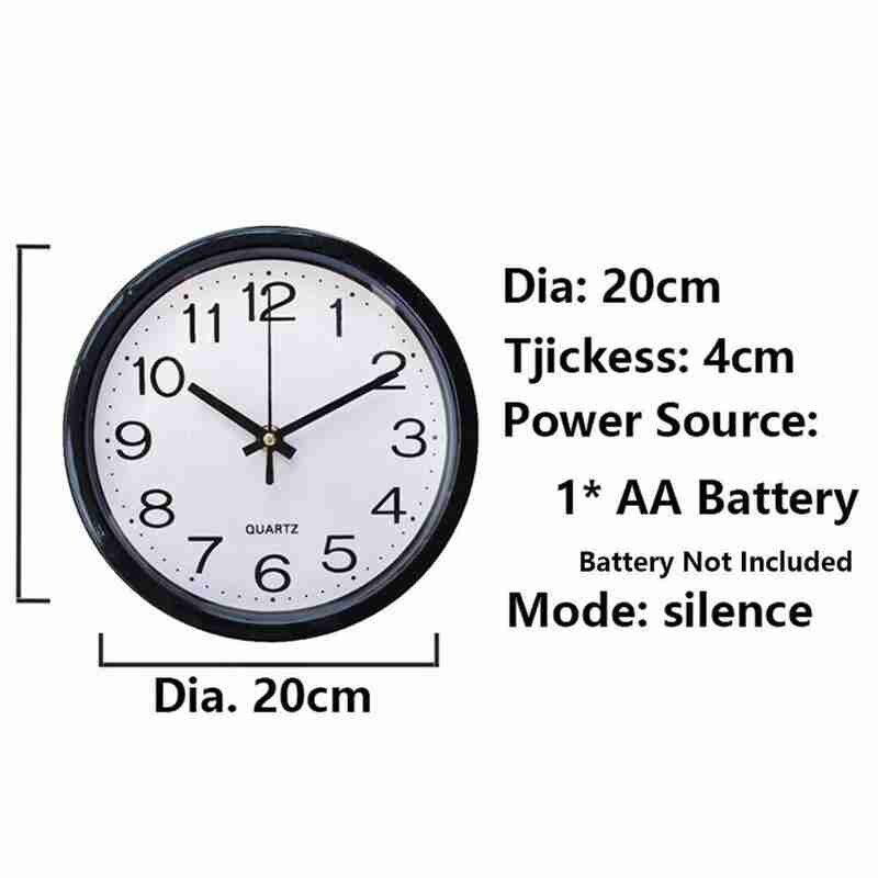Wall Clock Simplicity Round Quartz Silent Sweep Bedroom Decor Movement For Home Kitchen Office Fits Clocks Room