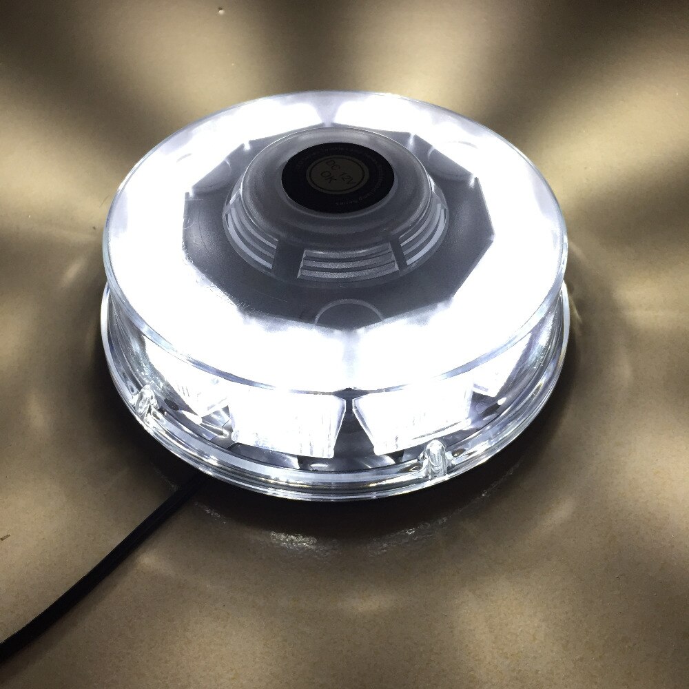 Luz LED de advertencia de policía para vehículo, luces estroboscópicas de emergencia de 12V, 30W, resistentes al agua, 10 led, color amarillo, montadas magnéticas