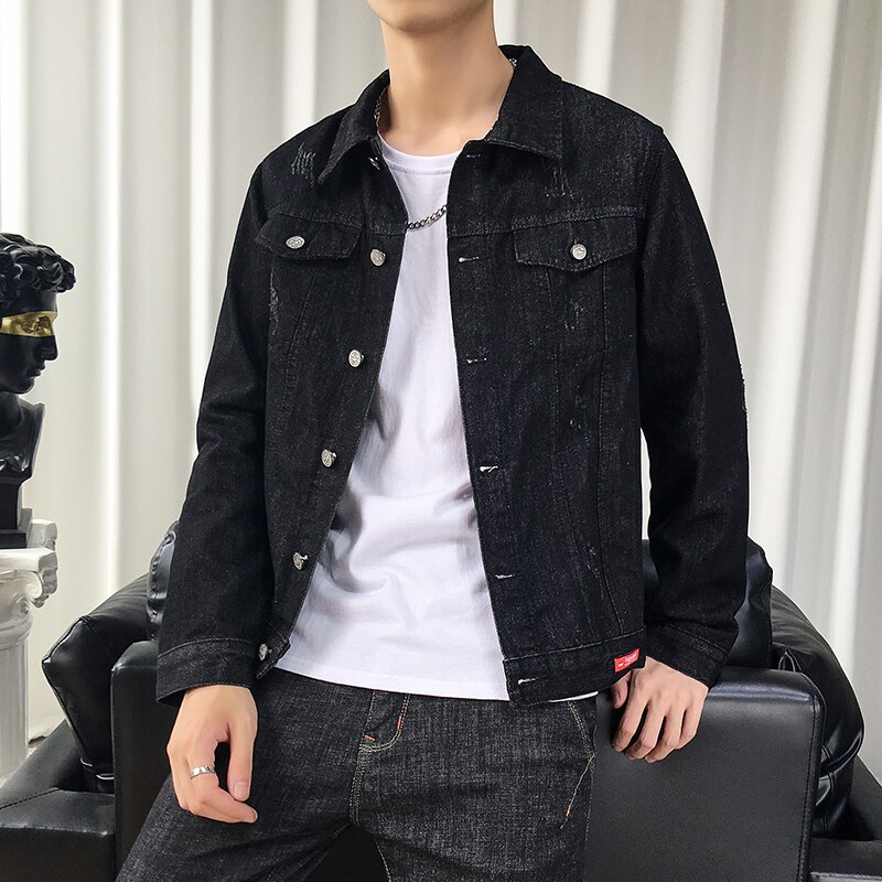 Denim Jacket Men Jaqueta Masculino Cotton Clothes Casual Jackets Man Outwear Spring Turn-down Collar Demin Coat,916
