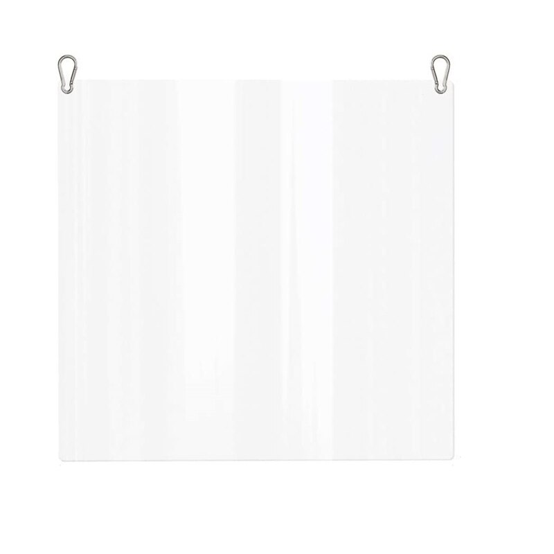 15.7 inch Hanging Sneeze Guard Clear Acrylic Countertop Barrier m Thickness Plexiglass for Retail Stores Cashier