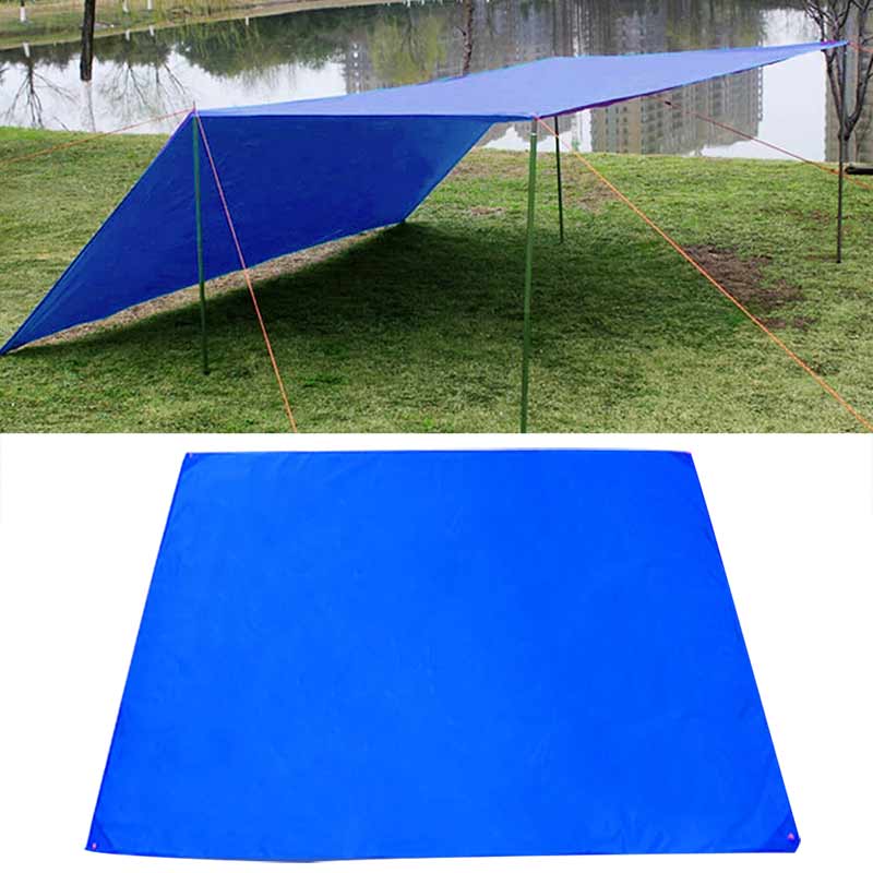 Tent Tarp Luifel Zonnescherm Regen Onderdak Strand Camping Picknick Pad Vochtbestendige Mat Hogard: Blauw