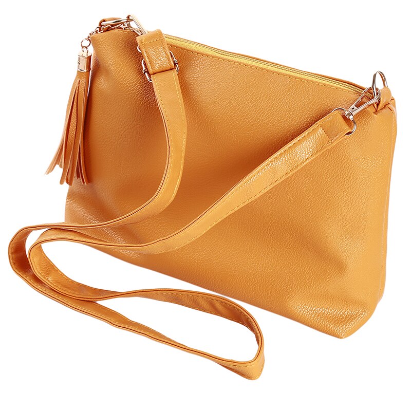 Vrouwen Tassen Leather Crossbody Bag Vrouwelijke Schoudertas Kwastje Luxe Vrouwen Grote Capaciteit Tassen Effen Kleur: yellow