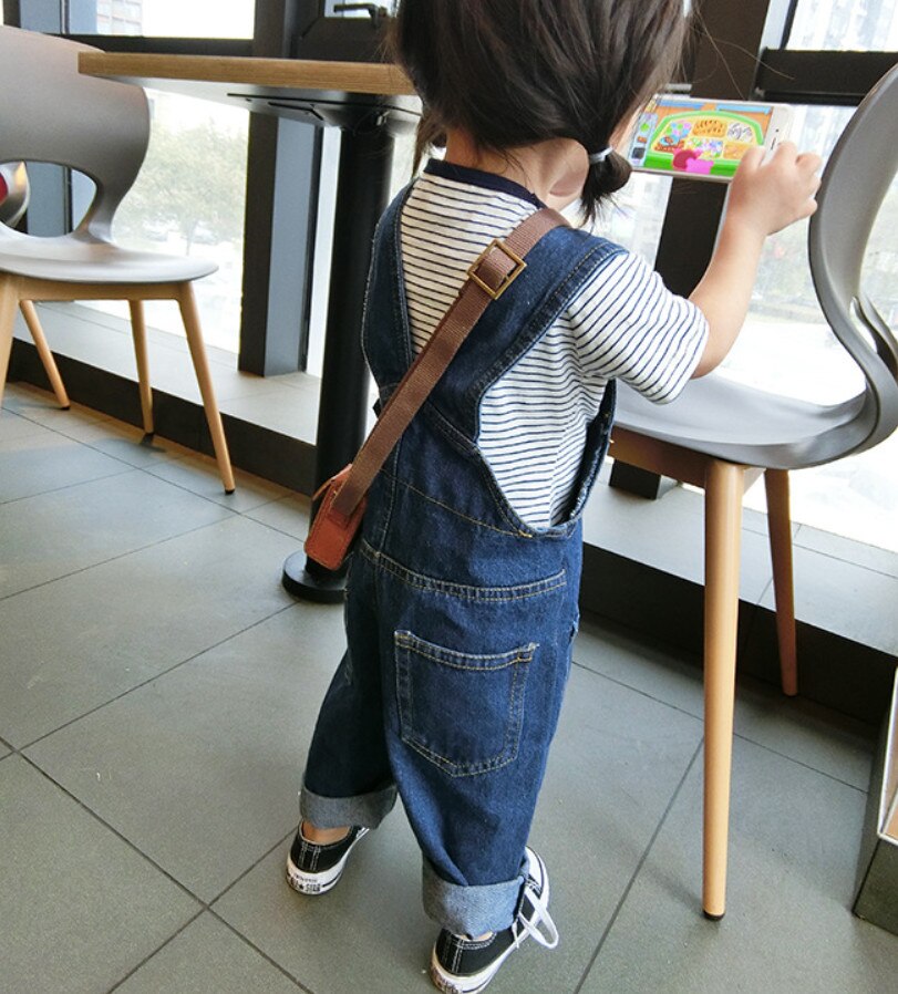 Neue Baby Mädchen Jungen Denim Overall freundlicher Insgesamt Jeans Für Frühling Herbst freundlicher Hosen Gesamt Kleidung Lätzchen Hosen