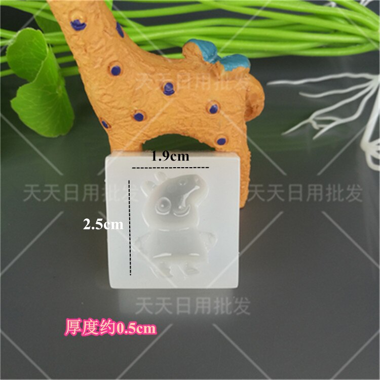 Aniaml bjørn kanin gris silikone form kage dekoration slik forme polymer ler håndværk epoxy harpiks vedhæng smykker fremstilling: 3601