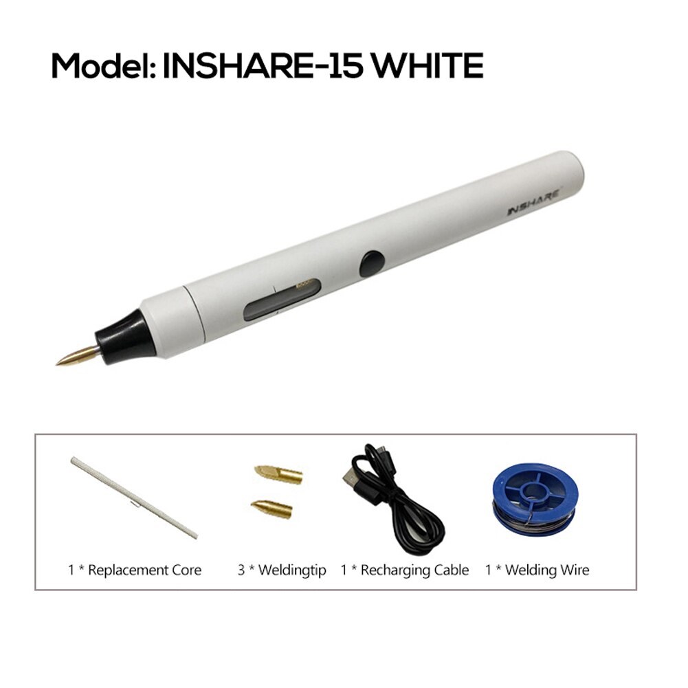 Household Mini Portable Soldering Iron USB Rechargeable Electric Welding Pen: White