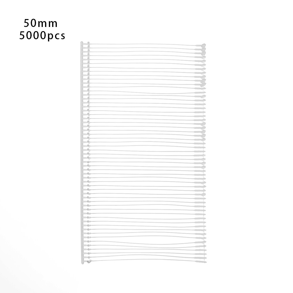 Plastic Regular Standard Tagging Fasteners White Standard Tagging Barbs Attachments Suitable for Standard Tag Devices: 50mm