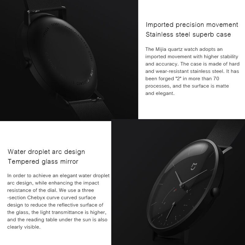 Orologi al quarzo Xiaomi Mijia originali quadrante doppio impermeabile con sensore sportivo di allarme BLE4.0 senza fili Collegare tutto'app accorto Mi casa