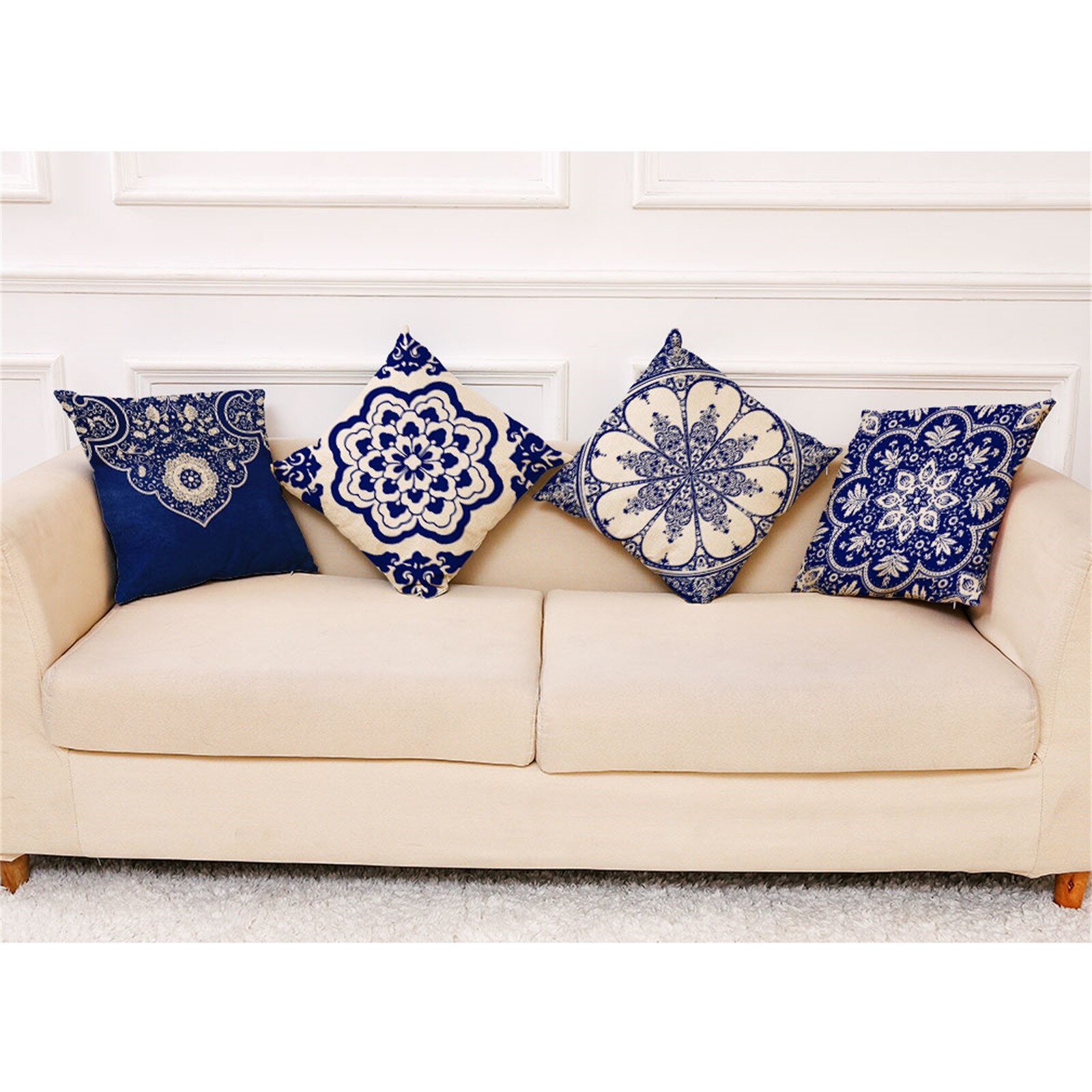 Korte Multi Patroon Linnen Sofa Decoratieve Kussenhoes Kussen Kussensloop 45*45Cm Sierkussen Woonkamer Home Decor Kussensloop