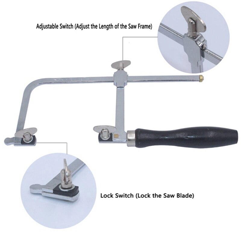 1 Set 3-In-1 Jeweler's Saw Set Jewelry Tools Saw Frame 144 Blades Wooden Pin Clamp Wood Metal Jewelry Toos