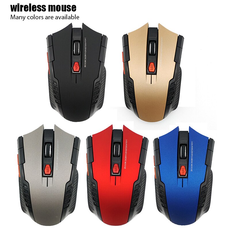 1600DPI 2.4GHz Wireless Optical Mouse Gamer for PC Gaming Laptops Opto-electronic Game Wireless Mice with USB Receiver