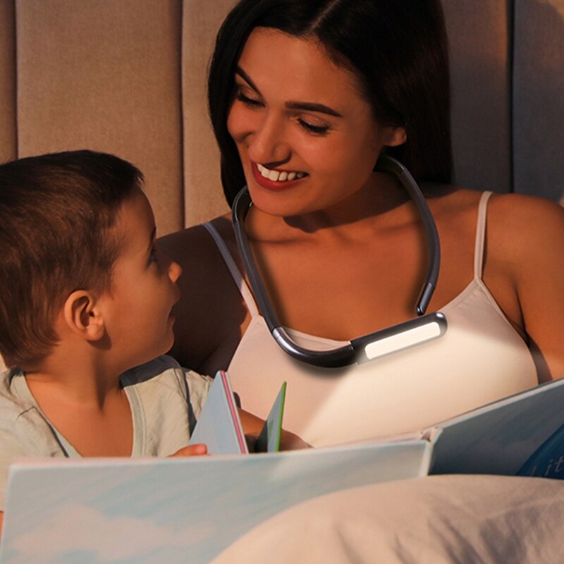 LED Nacken Lesen Licht Buch Licht für Lesen Ich bin Bett zu Nacht Stufenlose Dimmen Biegsamen Arme Wiederaufladbare Lange Anhaltende