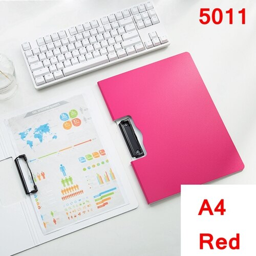 Deli 5011 5016 A4 File folder Writing pads clipboard PP foam board 325x245x11mm A4 file forlder board: Red