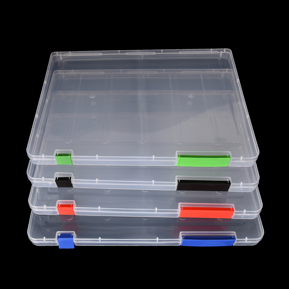 3 kleuren A4 Transparante Opbergdoos Clear Plastic Document Papier Vullen Case Bestand PP Office Organizer Onzichtbare Opslag Gevallen