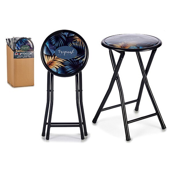 Tabouret pliant en PVC noir Tropical